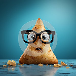 Witty And Clever Stonepunk Samosa Cartoon With Big Eyes
