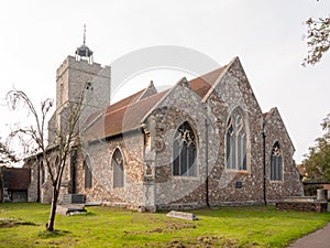 Wivenhoe christian church full view outside old stone windows