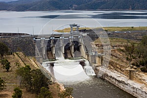 Wivenhoe Dam Spillway releasing water