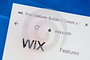 Wix.com Web Site. Selective focus.