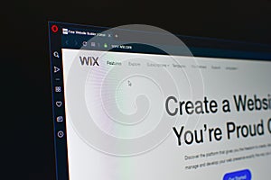 Wix website on computer screen