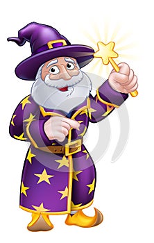 Wizard Cartoon Character Pointing