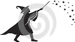 Wizard Casting Spell, Magic and Enchantment, vector design Generative AI