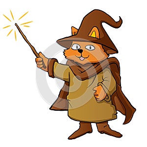Wizard cat cartoon