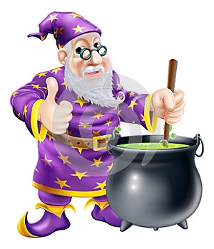 Wizard and cauldron