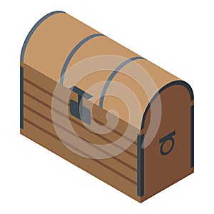 Wizard dower chest icon, isometric style