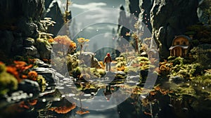 Wizard explores tiny world! dilated reality, petite pony quest. Created with Generative AI