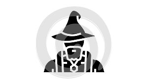 wizard fairy tale personage glyph icon animation