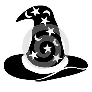 Wizard hat Vector, Eps, Logo, Icon, Silhouette Illustration by crafteroks for different uses. Visit my website at https://craftero