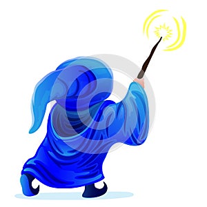 Wizard icon with magic wand.