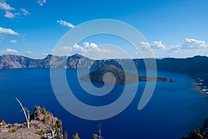Wizard Island and Crater Lake from Merriam Point
