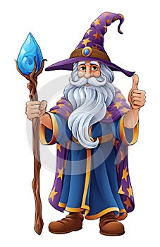 Wizard Merlin Cartoon Beard Magician Man Character