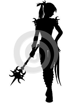 Wizard warrior woman silhouette