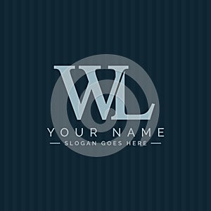 WL Vector Logo Template - Simple Icon for Initial Letter W and L Monogram
