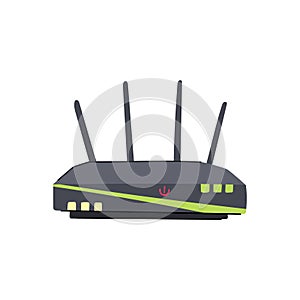 wlan dsl modem cartoon vector illustration