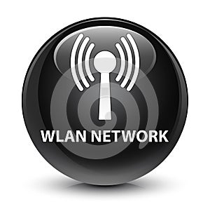 Wlan network glassy black round button