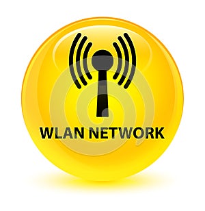 Wlan network glassy yellow round button