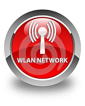 Wlan network glossy red round button