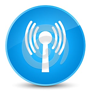 Wlan network icon elegant cyan blue round button