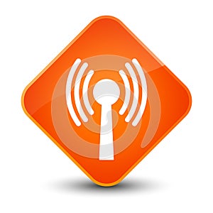 Wlan network icon elegant orange diamond button