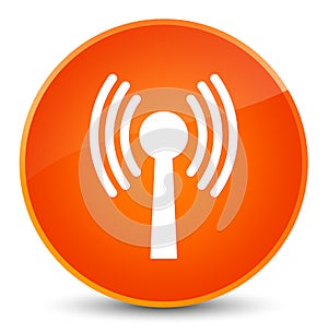 Wlan network icon elegant orange round button