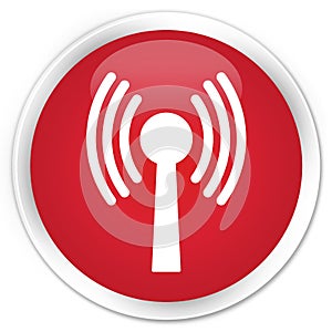 Wlan network icon premium red round button