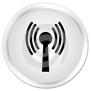 Wlan network icon premium white round button