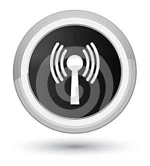 Wlan network icon prime black round button
