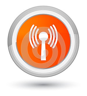 Wlan network icon prime orange round button