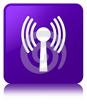 Wlan network icon purple square button