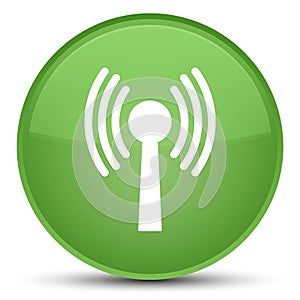 Wlan network icon special soft green round button