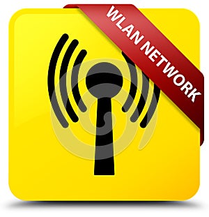 Wlan network yellow square button red ribbon in corner