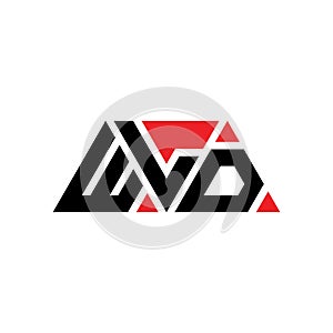 WLD triangle letter logo design with triangle shape. WLD triangle logo design monogram. WLD triangle vector logo template with red