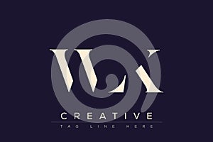 WLK abstract letter logo design