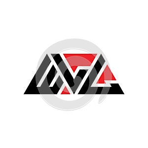 WLL triangle letter logo design with triangle shape. WLL triangle logo design monogram. WLL triangle vector logo template with red