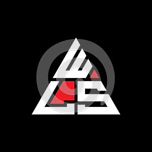 WLS triangle letter logo design with triangle shape. WLS triangle logo design monogram. WLS triangle vector logo template with red
