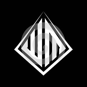 WM logo letters monogram with prisma shape design template photo