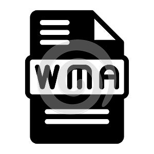 Wma Audio File Format Icon. Flat Style Design, File Type icons symbol. Vector Illustration photo