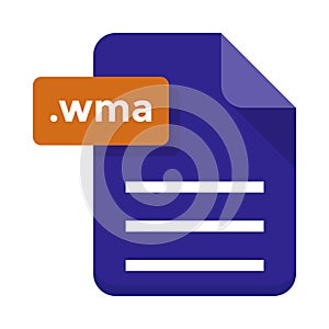 Wma file flat icon photo