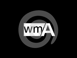 WMA Logo and Graphics design vector art, Icons isolated on black background photo