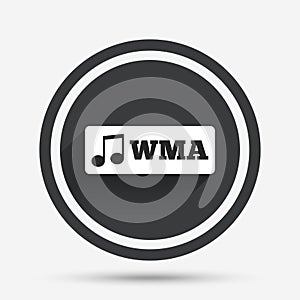 Wma music format sign icon. Musical symbol. photo