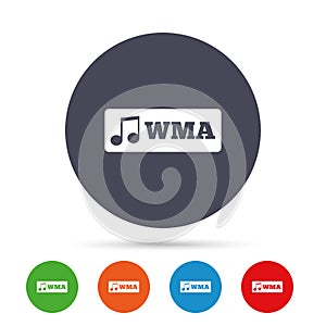 Wma music format sign icon. Musical symbol. photo