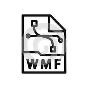WMF File Document Icon linear vector graphics sign