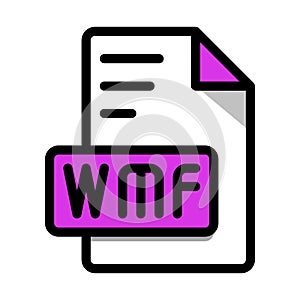 Wmf File Format Icon. type file Editable Bold Outline With Color Fill Design icon. Vector Illustration photo