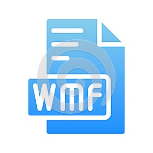 Wmf files type format icons. document symbol with gradient fill style photo