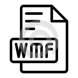 Wmf icon outline style design image file. image extension format file type icon. vector illustration photo