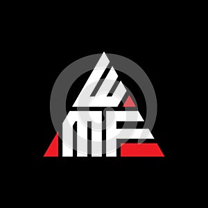 WMF triangle letter logo design with triangle shape. WMF triangle logo design monogram. WMF triangle vector logo template with red photo