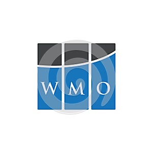 WMO letter logo design on WHITE background. WMO creative initials letter logo concept. WMO letter design