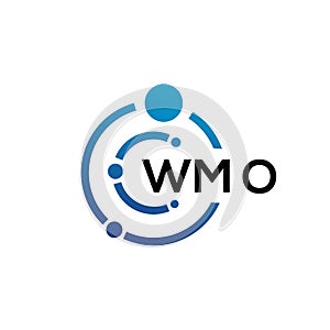 WMO letter technology logo design on white background. WMO creative initials letter IT logo concept. WMO letter design