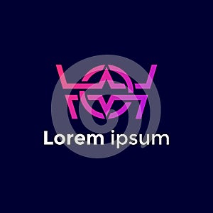 WMO Letter Unique logo design vector template